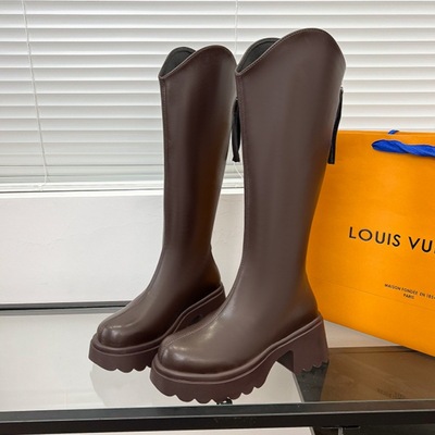 日本品质云芙v口长筒靴女2025新款秋冬靴子小个子厚底增高靴子高