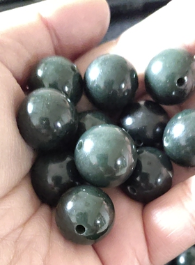 6-16mm天然和田玉珠子青玉手链散珠子diy散件项链配珠配饰配件