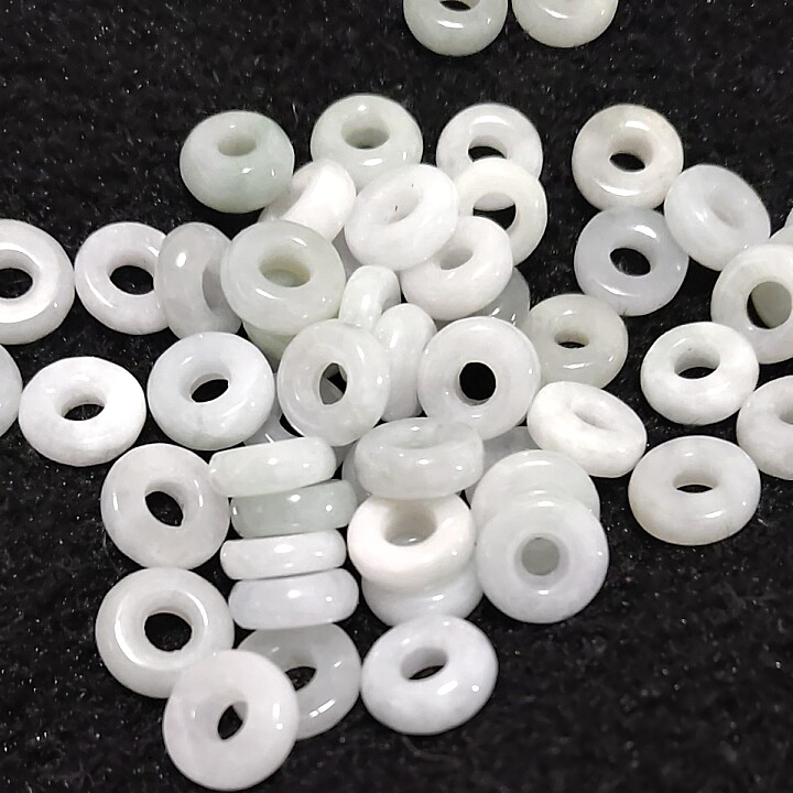 8-10天然翡翠A货小玉环diy小圆圈平安环散珠手编红绳腰链玉石配件