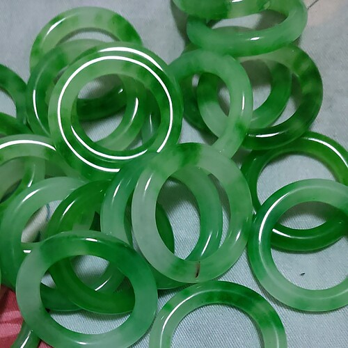 30MM玉圆环石英岩玉环吊坠挂件飘花跑环玉佩玉坠袈裟环古风腰配