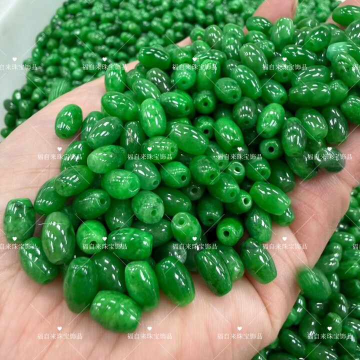 翡翠干青米珠转运珠铁龙生珠子DIY手工编制手链项链材料古风配件