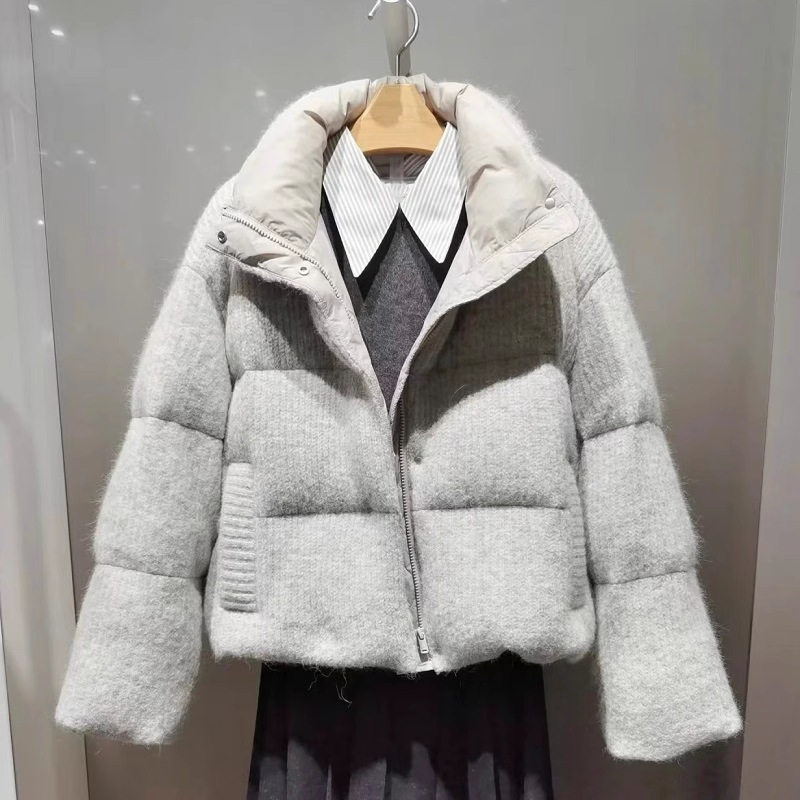 M**檬女装2025冬新品时尚百搭浅灰色白鸭绒羽绒服外套5FA280841Q,女装/女士精品,羽绒服,淘宝优惠券,粉丝福利购,淘宝优惠卷