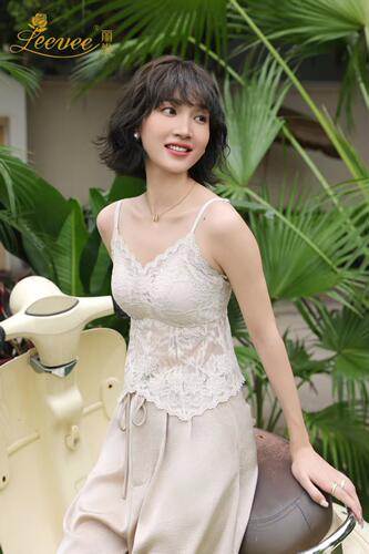 丽维夏季新款蕾丝吊带美背自带背扣面穿文胸百搭薄款无钢圈打底