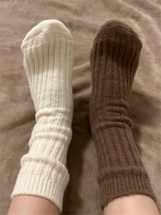 5双装 保暖竖条韩国简约百搭可堆堆外穿 美拉德色秋冬厚款