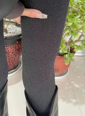 2双装 格雷系高级灰黑色秋冬加绒加厚保暖打底裤外穿秋裤