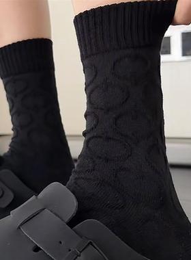 2双装 ins潮秋冬创意暗纹浮雕艺术复古可堆堆