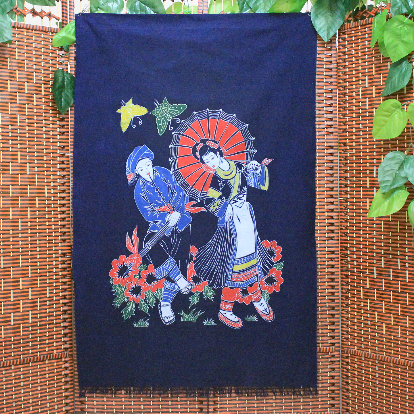 蜡染画门帘芦笙舞餐厅客厅隔断帘