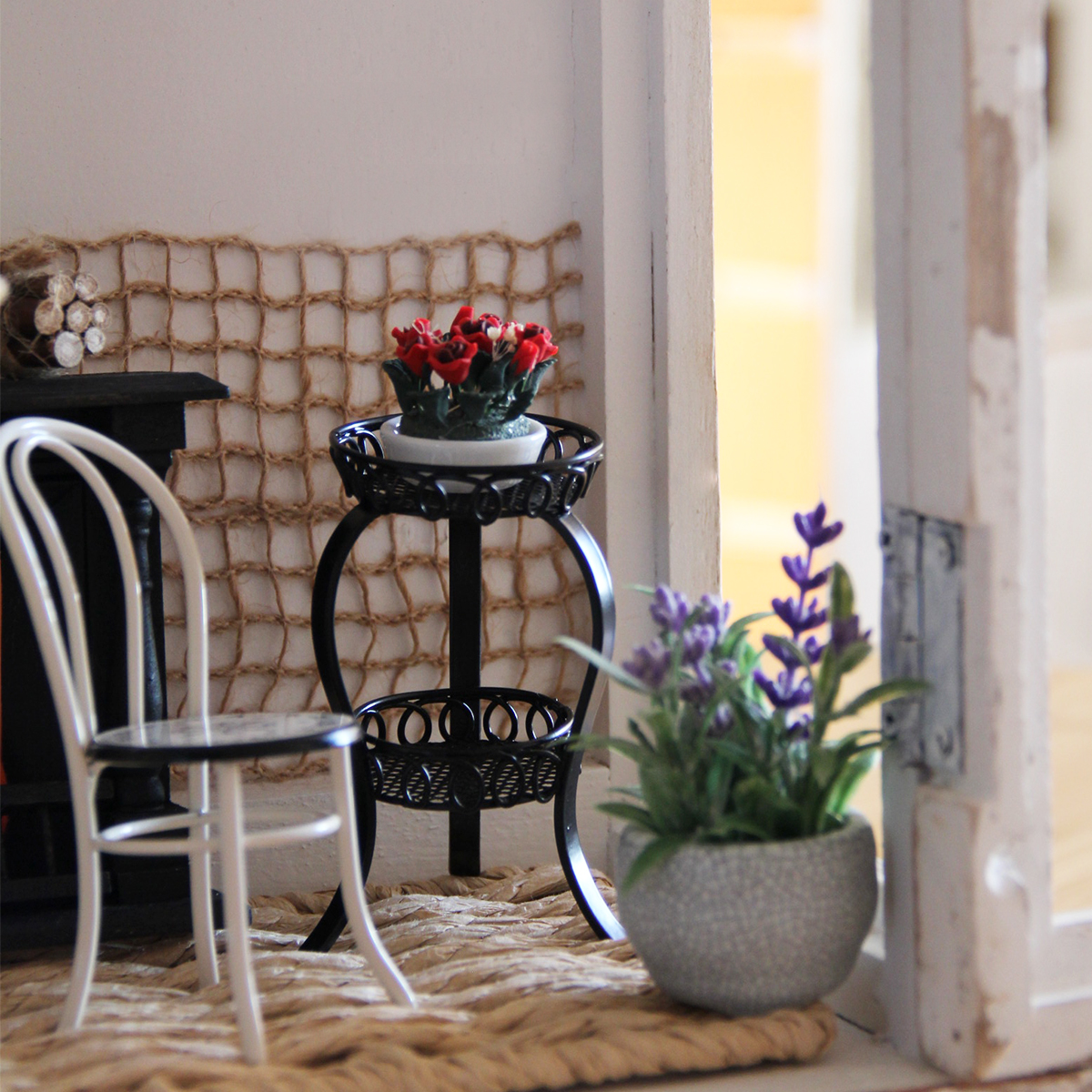 BJD娃屋迷你花盆椅子装饰道具