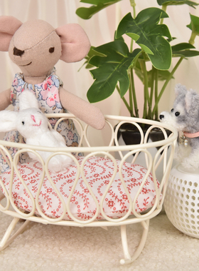 迷你摇篮小床摆件微缩场景装饰品