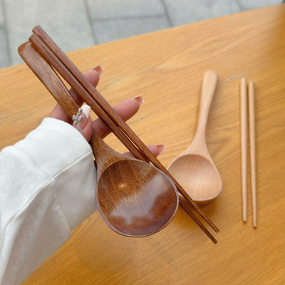 楠木勺子筷子大号韩式拌饭勺加大