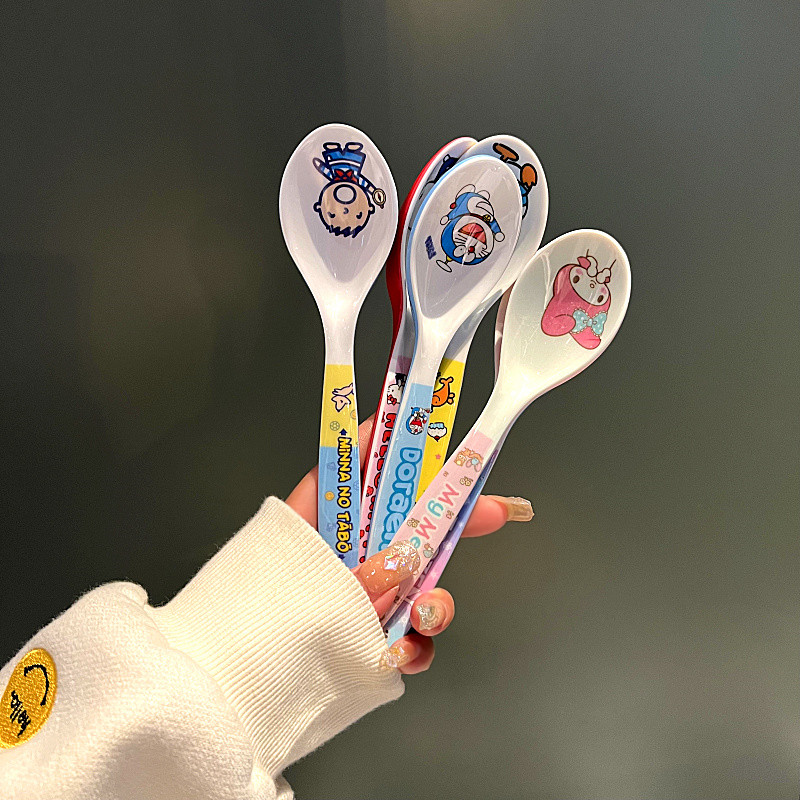 可爱卡通长柄勺子儿童餐具饭勺