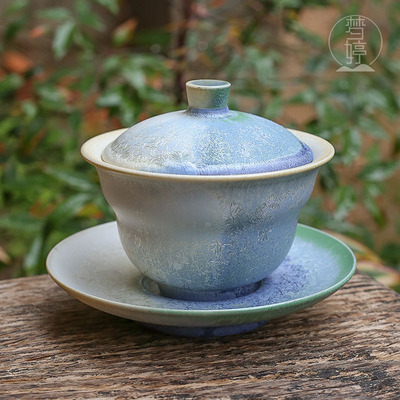 纯手工松针高温窑变陶瓷茶具套组