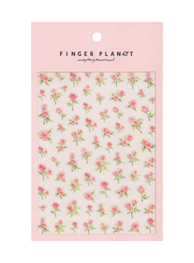 指行星FINGERPLANET超清晰美甲贴纸水彩玫瑰水晕玫瑰粉色000036