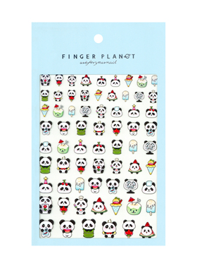 指行星FINGERPLANET美甲贴纸贴花可爱指甲贴竹子熊猫ZZXM000066