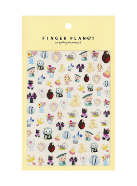 指行星FINGERPLANET美甲贴纸复古穿戴甲指甲贴中古猫咪ZGMM000053