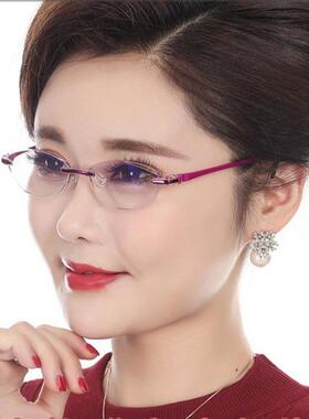 老花眼镜防蓝光超轻钻石切边高清女老花眼镜抗疲劳男老花镜防辐射