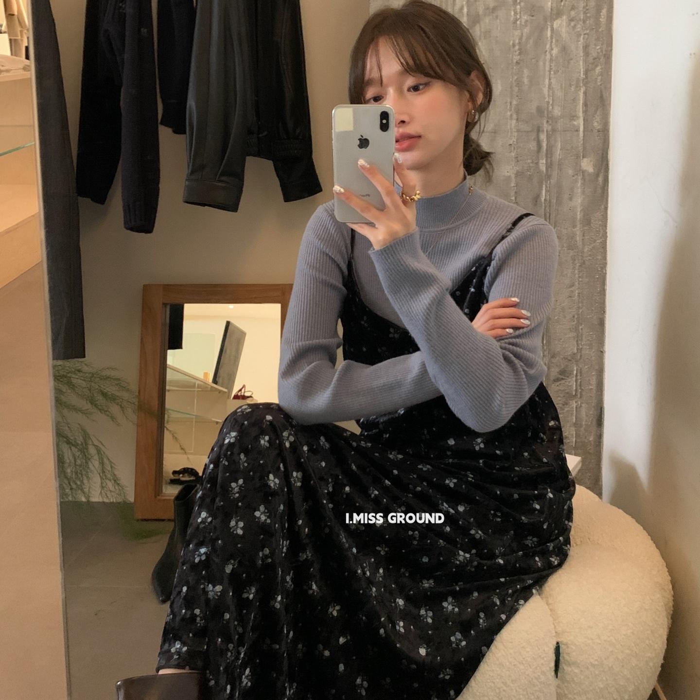 imiss 韩标！绝美温柔氛围感显瘦2025秋季碎花连衣裙（不含内搭）