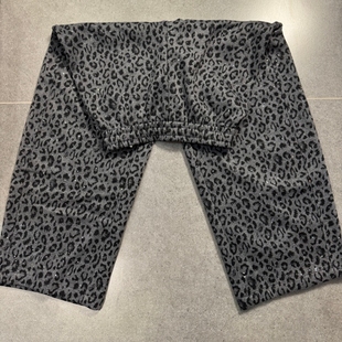 新款早春爆款豹纹加厚不加绒亮片闪闪阔腿宽松休闲显瘦高腰女长裤