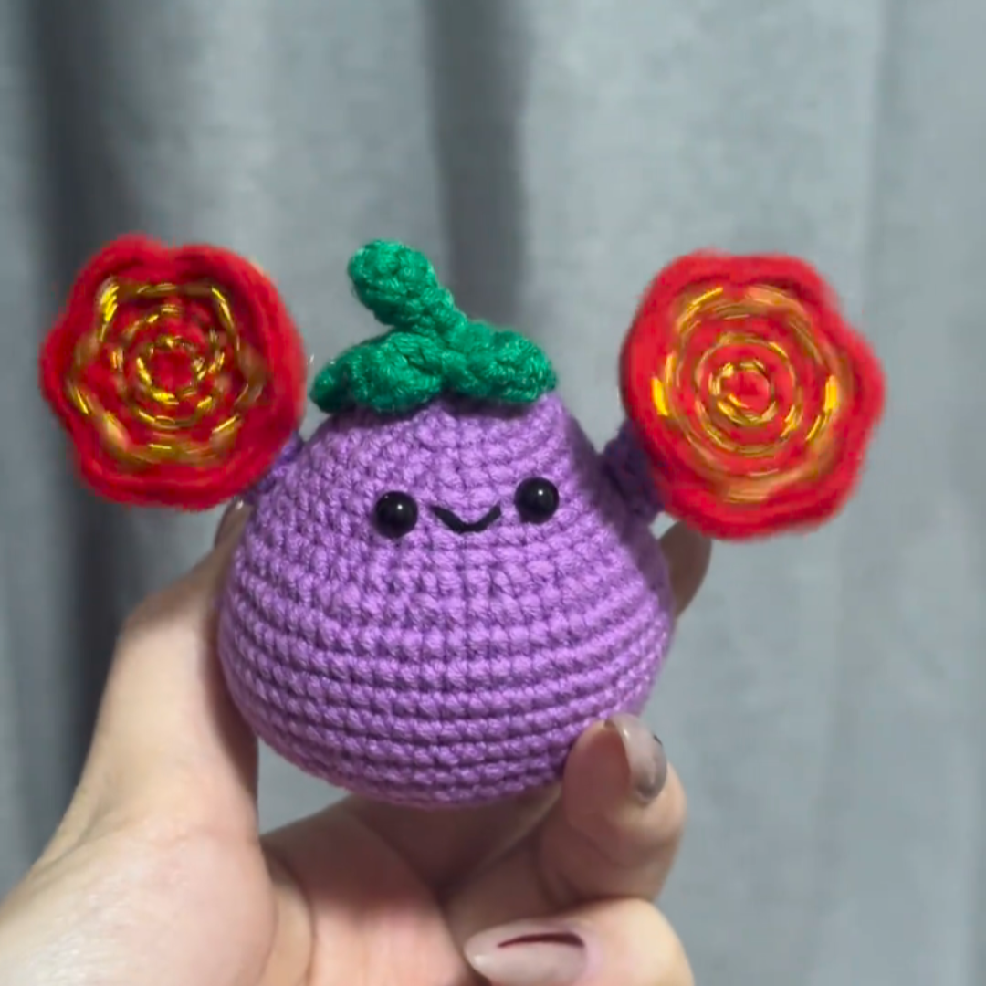 DIY二人转茄子毛线玩偶钩针手工编织材料包搞怪可爱创意礼物自制