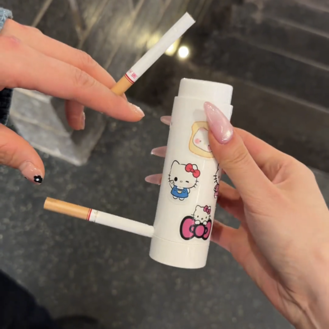 新款粗支一键按压自动烟盒便携式随身携带烟盒白色黑色男女士商务