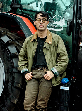 英国Barbour Transport cotton干蜡防水夹克外套风衣宽松无蜡男
