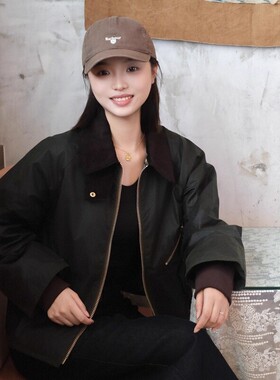 英国Barbour Arlene巴伯尔女士油蜡短外套夹克风衣涂蜡款春秋通勤