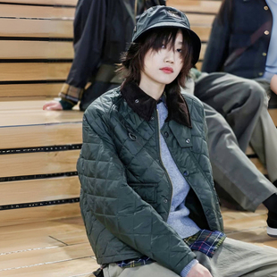 新款 Spey绗缝菱格保暖棉服 短外套无蜡夹克男女同款 英国Barbour
