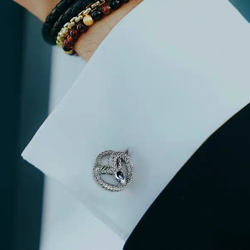 Tateossian RT蛇年限定款袖扣男士法式衬衫袖口钉轻奢礼物