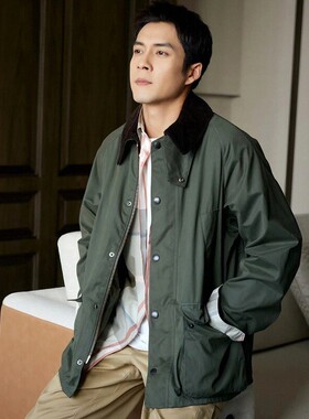 白百何 韩东君同款Barbour OS Peached Bedale日版无蜡夹克外套男