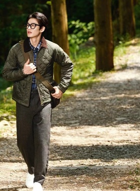 BARBOUR DOM男SL短款保暖秋冬绗缝棉服夹克外套liddesdale