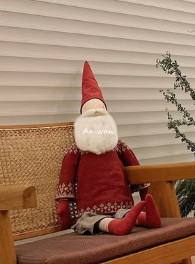 安晚 圣诞老人公仔玩偶超大摆件圣诞节装饰品玩具平安夜礼物