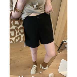 高腰宽松显瘦直筒五分裤 南瓜籽女装 休闲西装 胖妹妹mm夏季 定制大码