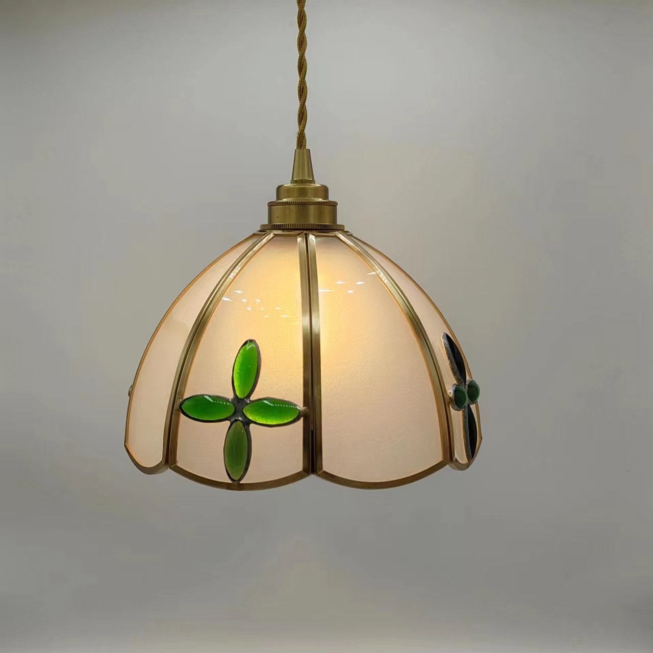 日式美式复古文艺黄铜玻璃吊灯北欧民宿吧台餐厅床头创意卧室灯具