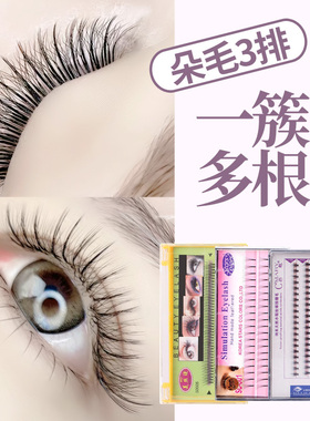 一簇多根朵毛集合 初学者新手水貂开花浓密交叉仿真嫁接种植3排装