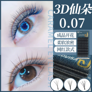 韩国jovisa美睫店用0.07三叶草超软山茶花一秒开花3D仙朵Yy假睫毛