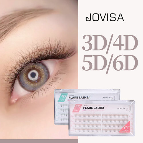 jovisa山茶花3D4D5D6开花朵毛嫁接假睫毛0.07柔软浓密卷翘漫画眼C