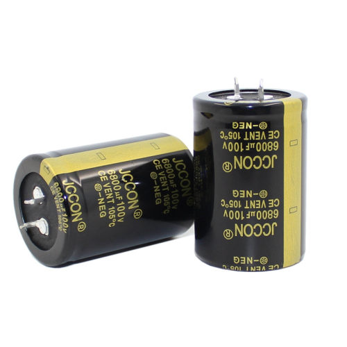 100v6800uf 100v JCCON黑金 功放音频滤波铝电解电容  35x50