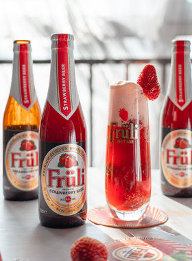 【特价促销】比利时fruli芙力草莓荔枝西柚330ml进口果味酒微醺