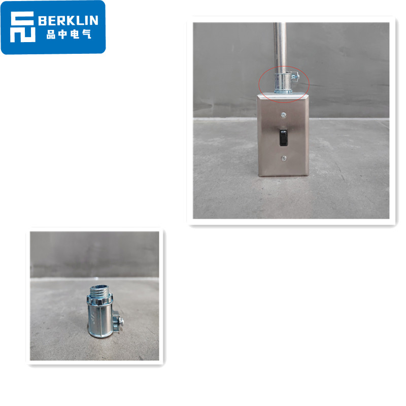 工业风美标ul认证外牙接头线盒4分20接口外螺纹连接镀锌金属线管