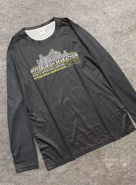 PITTSBURGH马拉松赛系列速干爽透气排汗跑步田径户外长袖运动T恤