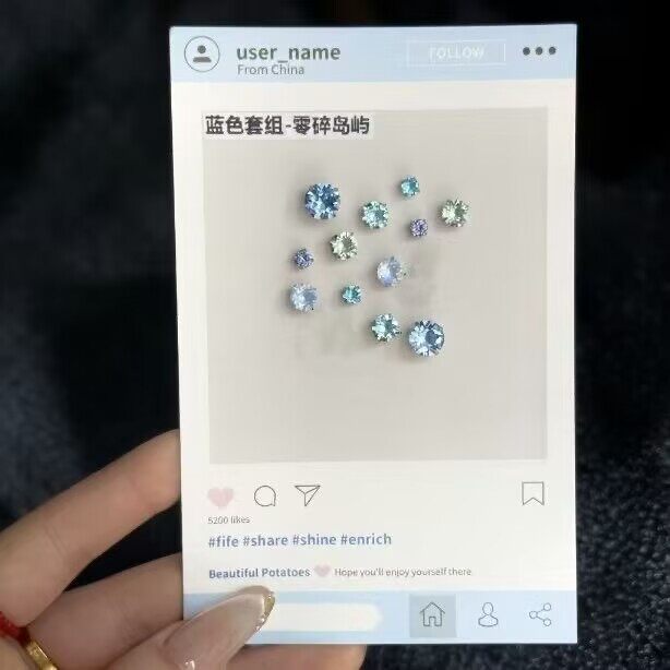 钛钢爆闪耳钉12只套装防过敏
