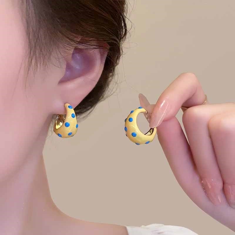 多巴波滴油半圈耳环女气质时尚