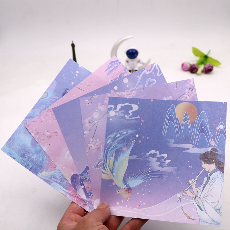 双面仙界彩色纸鹤手工折纸