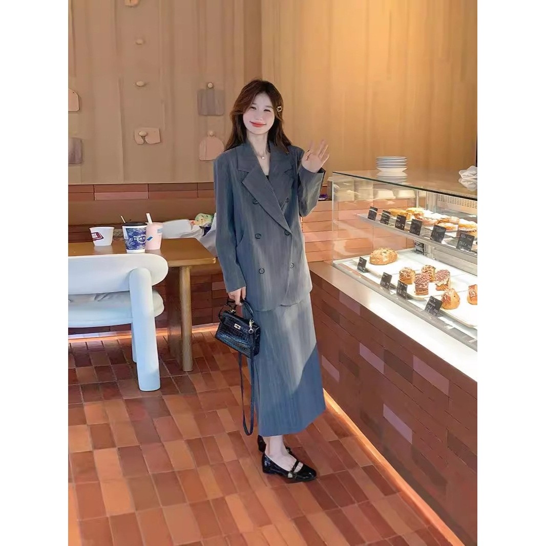 官网女装夏易菲灰色气质西装外套半身裙套装女2026秋季新款秋季穿,女装/女士精品,时尚套装,淘宝优惠券,粉丝福利购,淘宝优惠卷