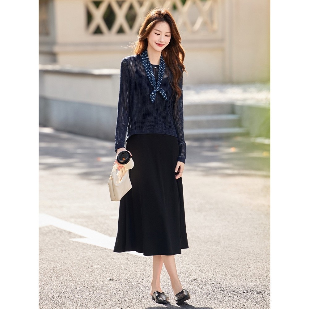 官网女装夏易菲通勤风连衣裙2026秋装优雅长袖衬衫马甲中长款裙子,女装/女士精品,大码套装,淘宝优惠券,粉丝福利购,淘宝优惠卷