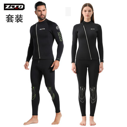ZCCO3mm潜水服男女款分体潜水衣防寒保暖湿衣浮潜摩托艇冲浪泳衣
