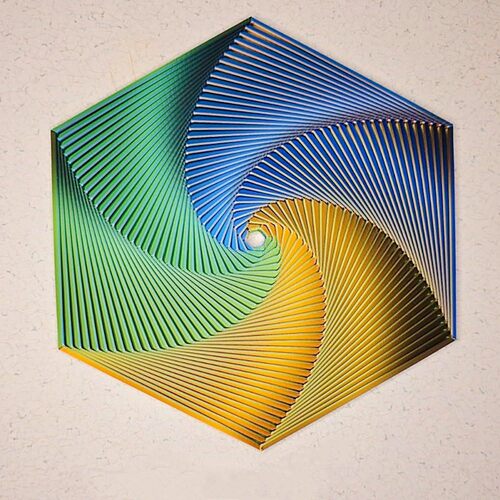 3d打印六边形旋转解压螺旋塔玩具