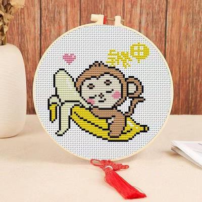 。卡通十二生肖十字绣儿童2025年新款小件简单小尺寸学生手工刺绣