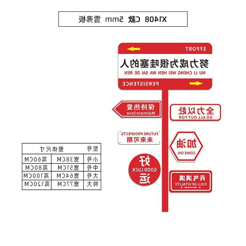 。班级布置教室装饰初三高中考激励志文字标语创意路牌文化墙贴立