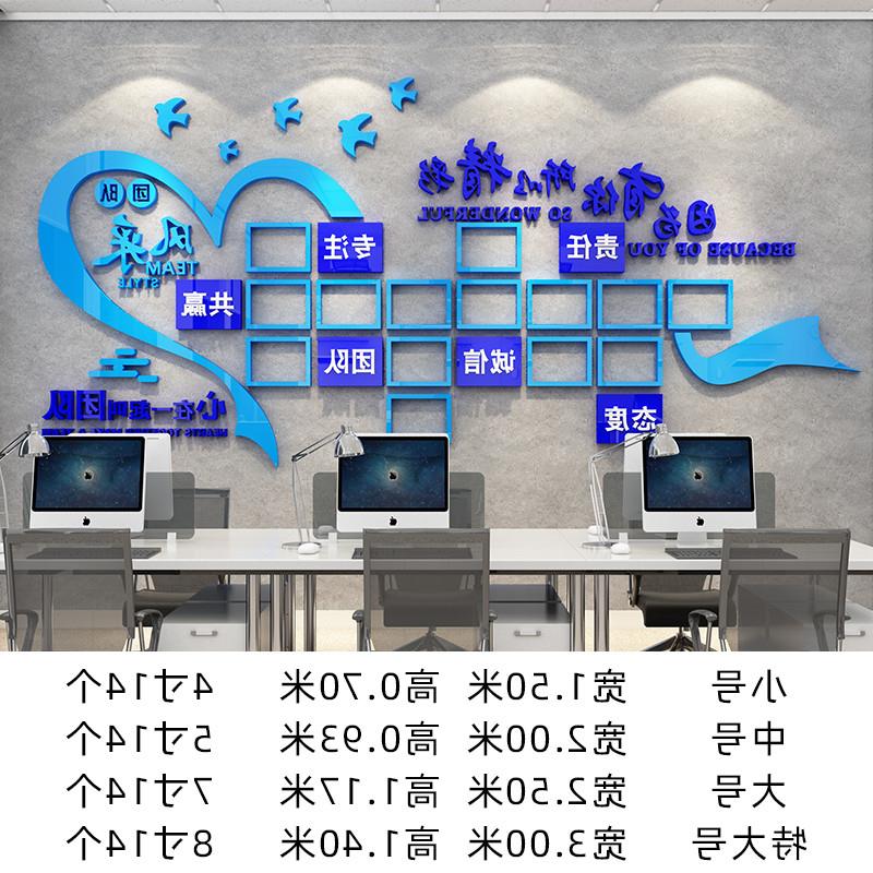 。公司员工团队风采展示照片墙企业文化氛围布置励志标语装饰品贴